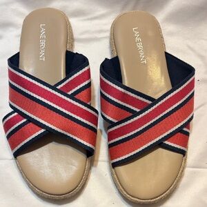 Lane Bryant Striped Red and Black Sandals